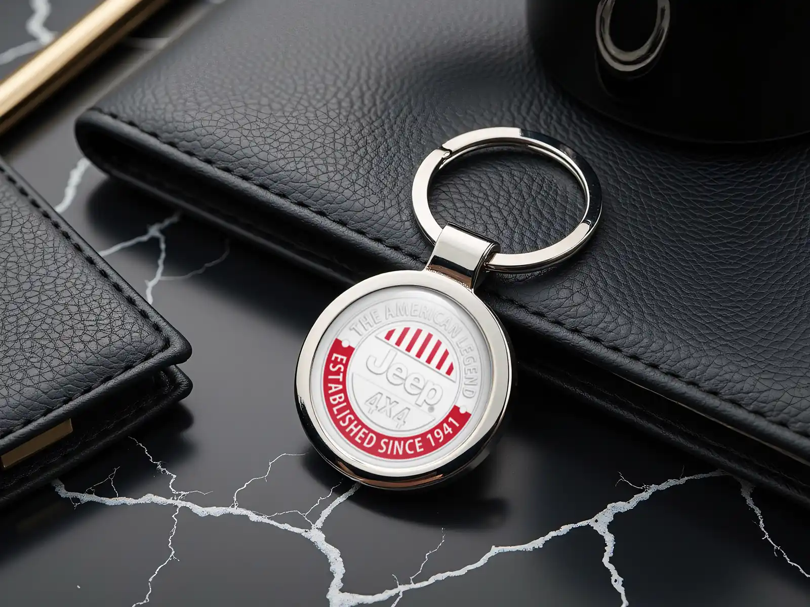 Jeep Portachiavi Donna Look Minimal in Acciaio Inox
